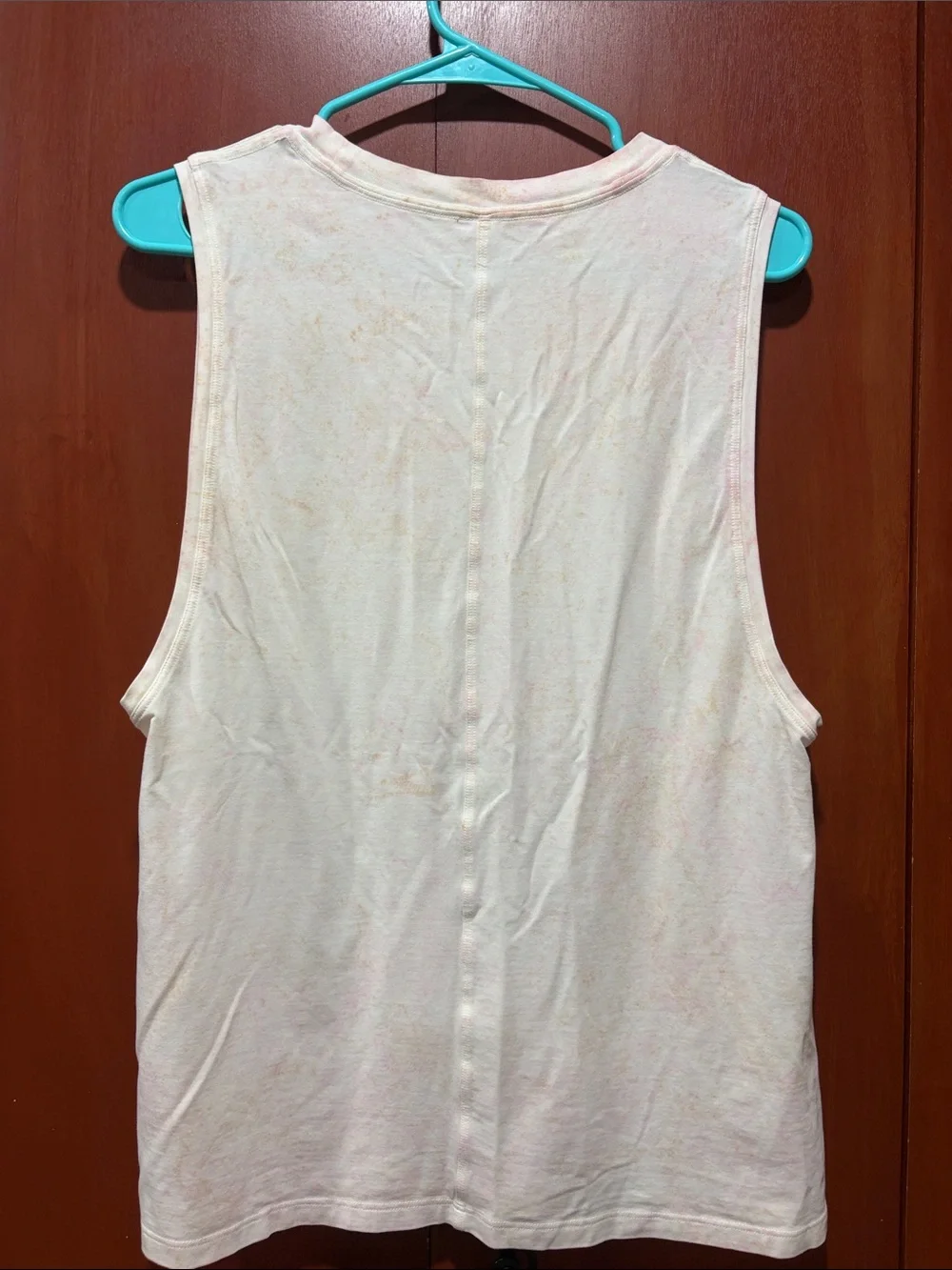 Women's Sleeveless Crewneck Muscle Tank Top - Light Pink Tie Dye